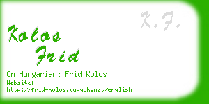 kolos frid business card